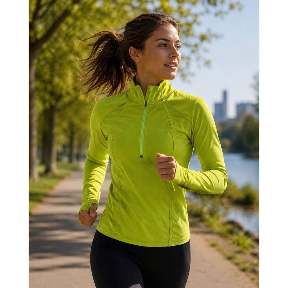 Athleta‎ Yellow Athletic 1/4 Zip Shirt Womens XS